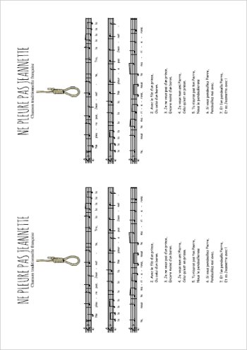 Ne pleure pas Jeannette Partition gratuite